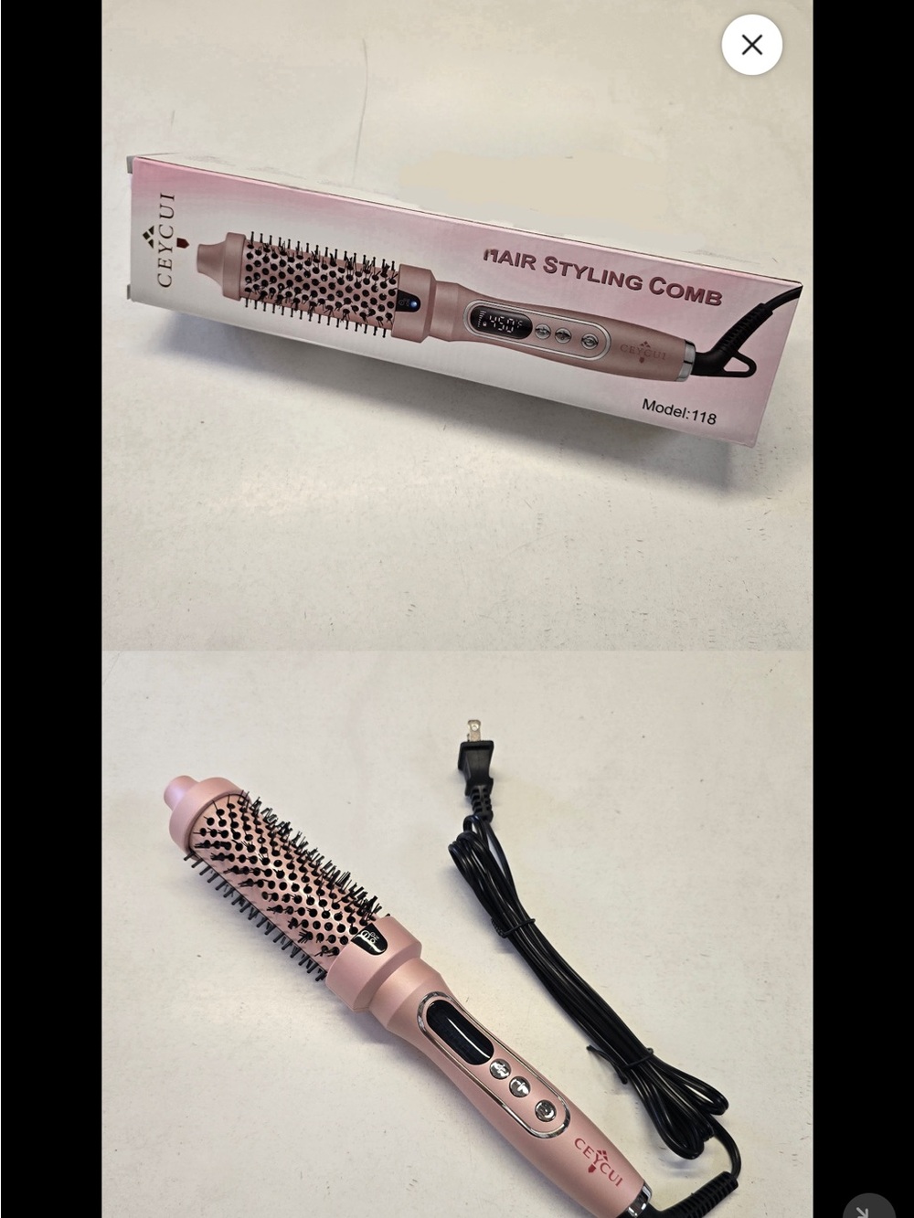 Ceycui Pink Rotating Hot Styling Brush